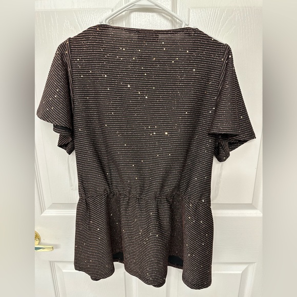 NWT Lane Bryant Classic Flutter-Sleeve V-Neck Peplum Top with sparkle Size14/16 - Picture 4 of 4